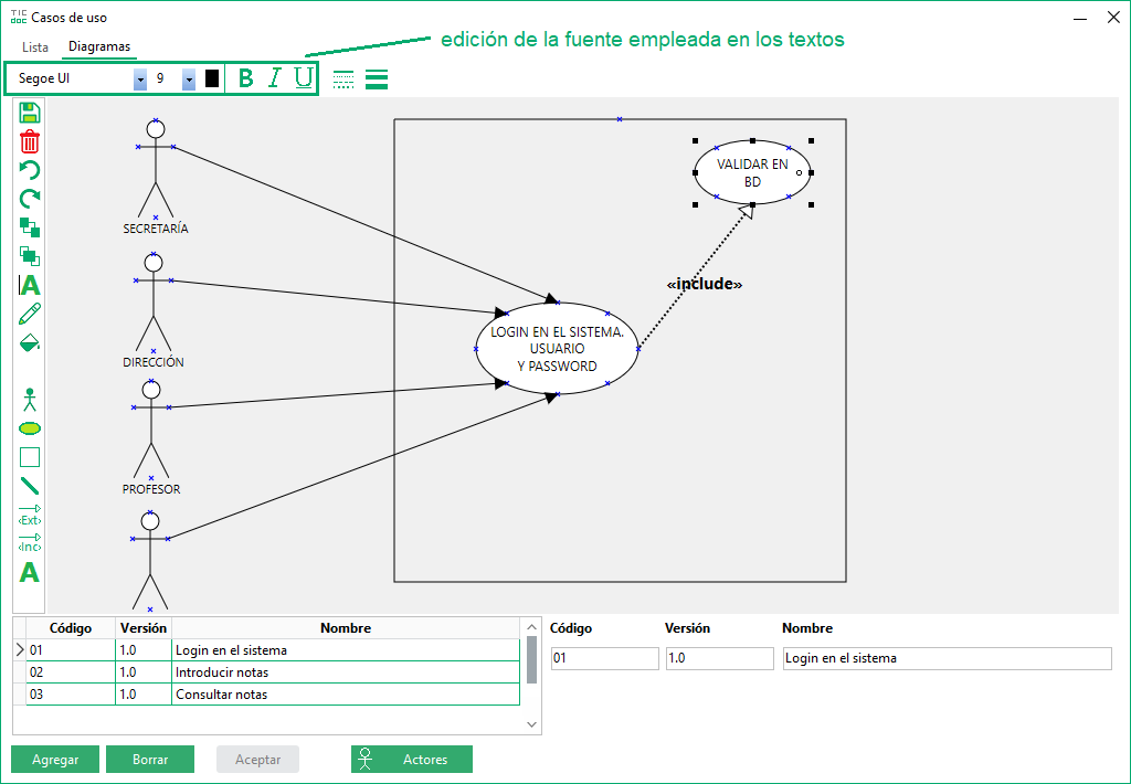 Editor Diagramas Casos de Uso