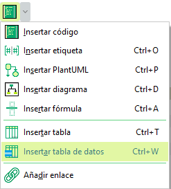 insertar tabla datos